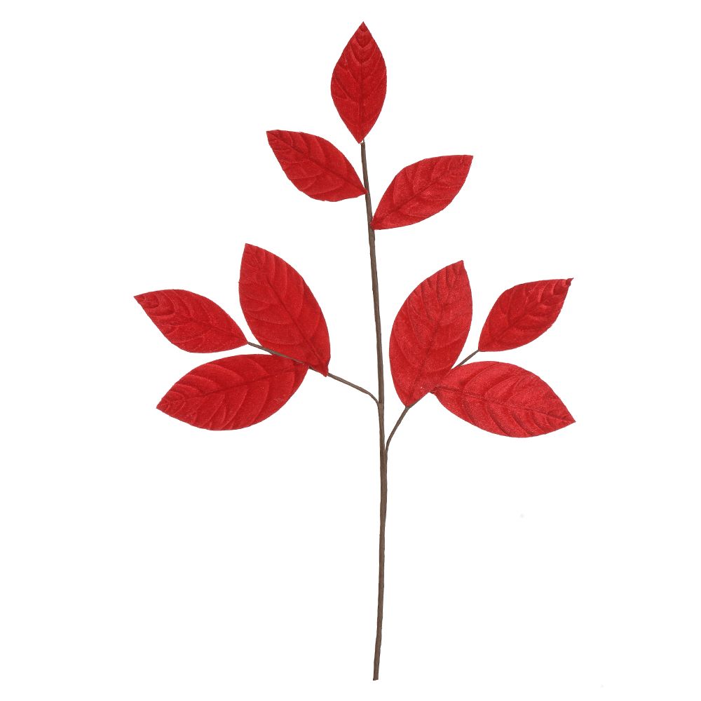 Folha Natal Aveludado 60cm Vermelho Flor Arte